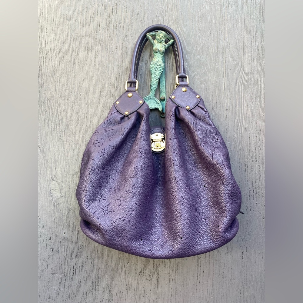 Purple Leather Shoulder Bag